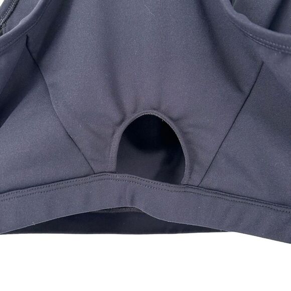 Sports Bra Black Racerback Womens Size 24W Keyhole Back Detail Removable Padding - Picture 2 of 5